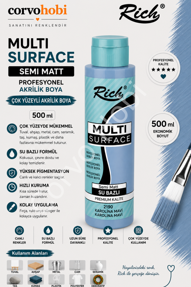 RİCH MULTI SURFACE 500 CC KAROLİNA MAVİ