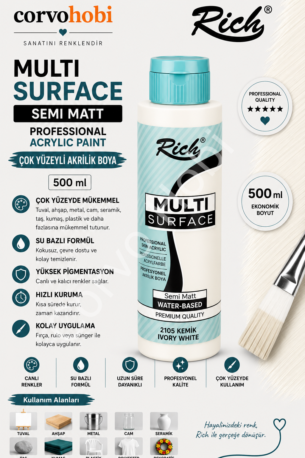 RİCH MULTI SURFACE 500 CC KEMİK