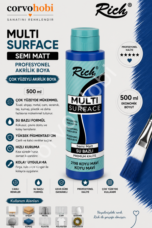RİCH MULTI SURFACE 500 CC KOYU MAVİ