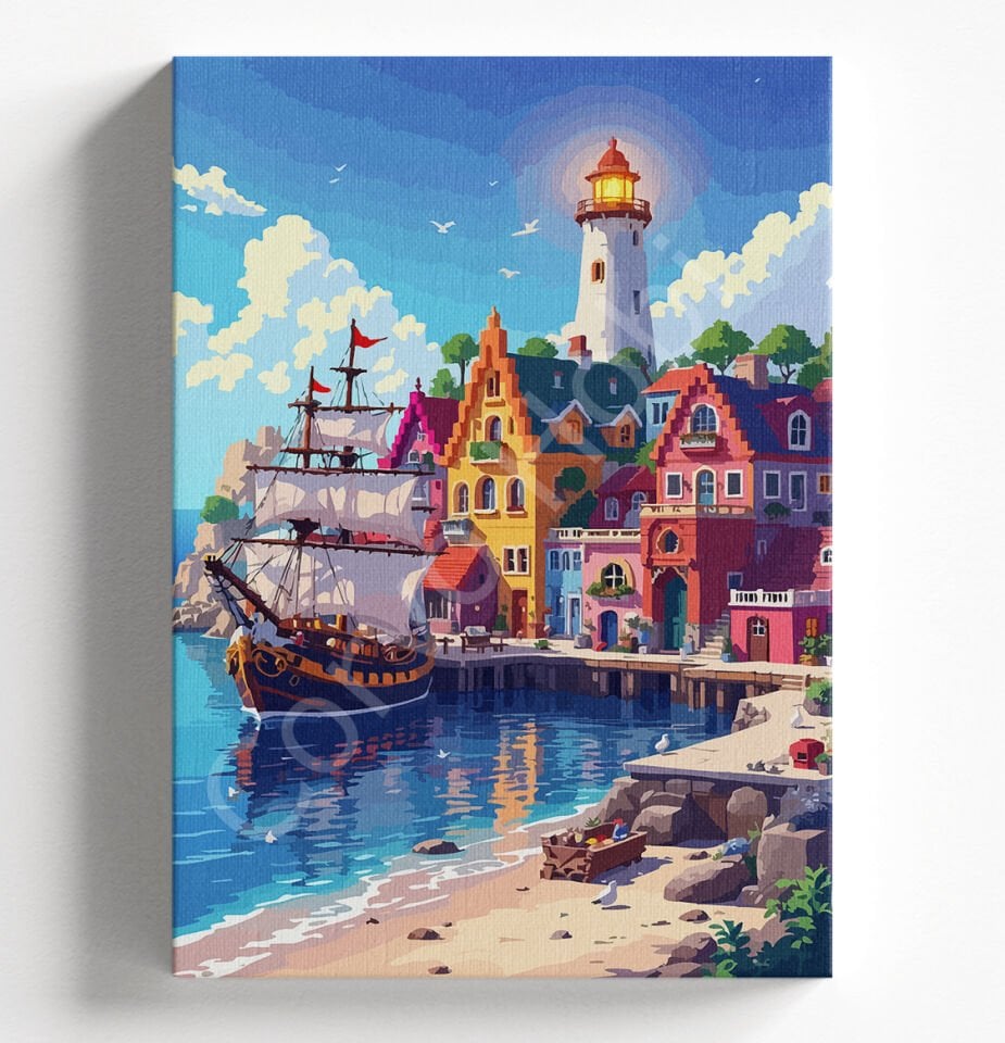 LİMAN MANZARA - SAYILARLA BOYAMA SETİ