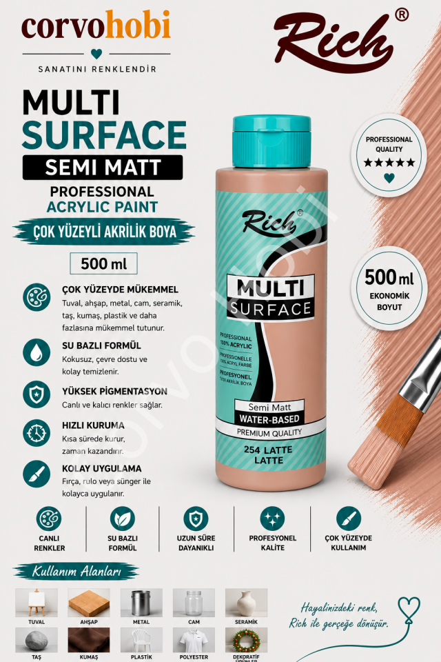 RİCH MULTI SURFACE 500 CC LATTE