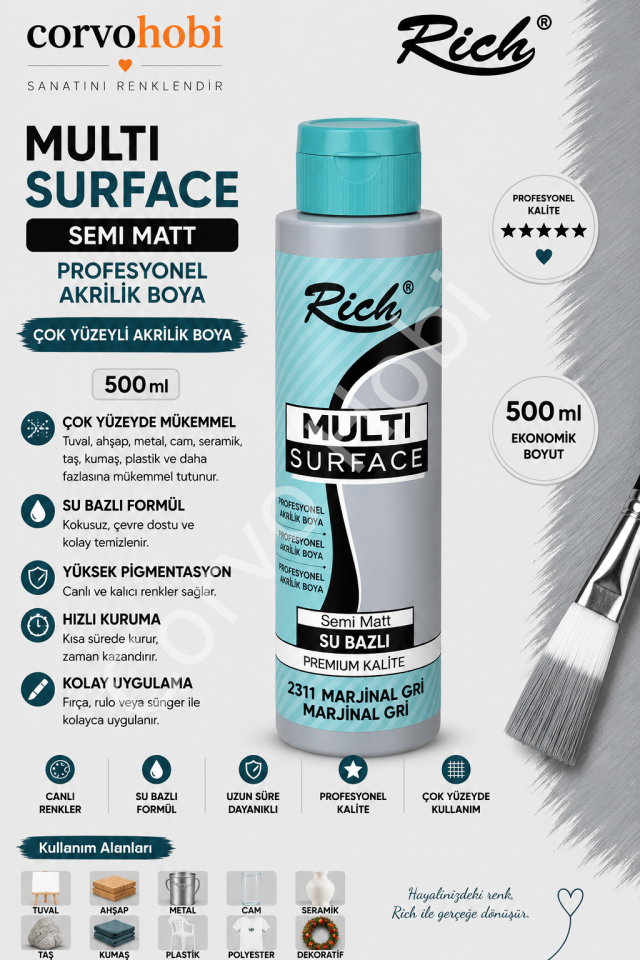 RİCH MULTI SURFACE 500 CC MARJİNAL GRİ