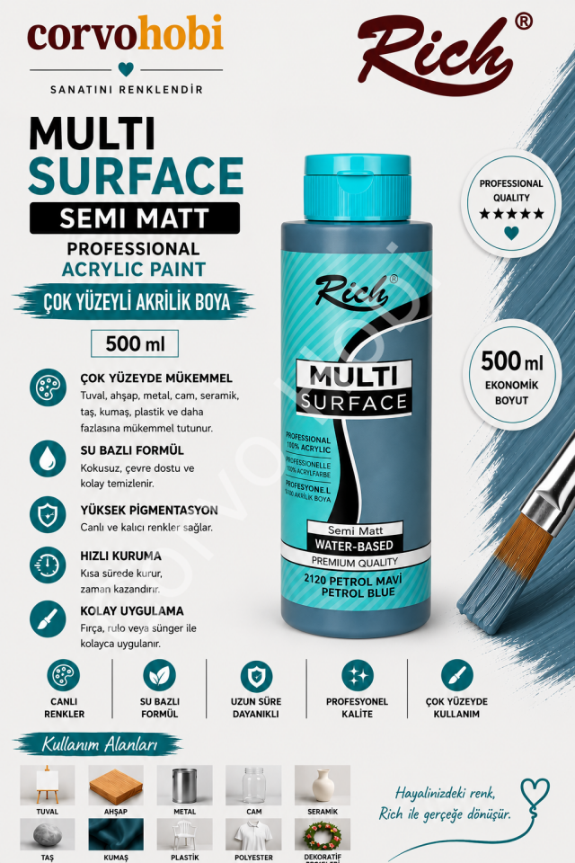 RİCH MULTI SURFACE 500 CC PETROL MAVİ