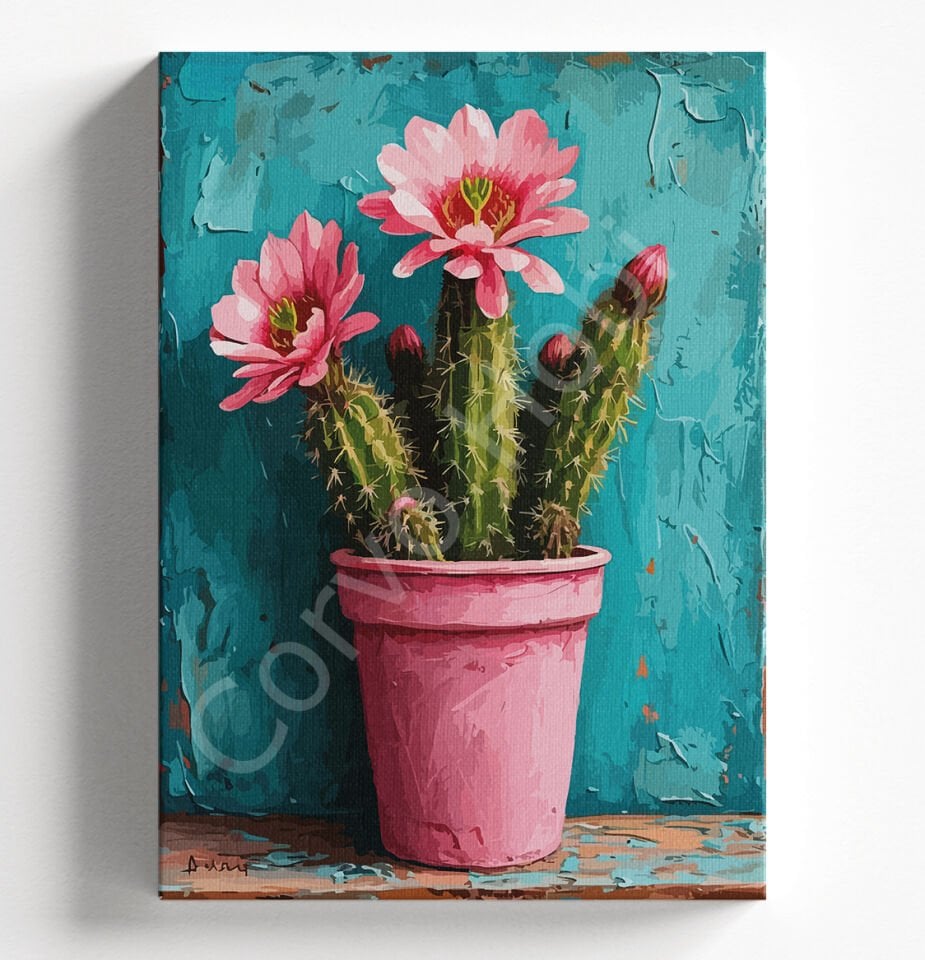 PEMBE KAKTÜS - SAYILARLA BOYAMA SETİ