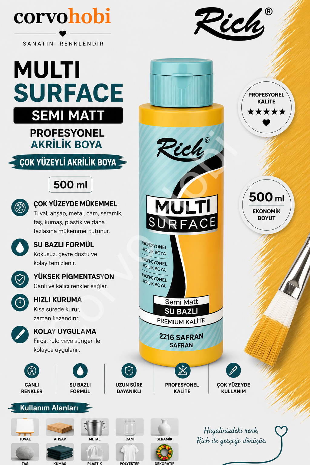 RİCH MULTI SURFACE 500 CC SAFRAN