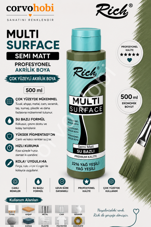 RİCH MULTI SURFACE 500 CC YAĞ YEŞİLİ