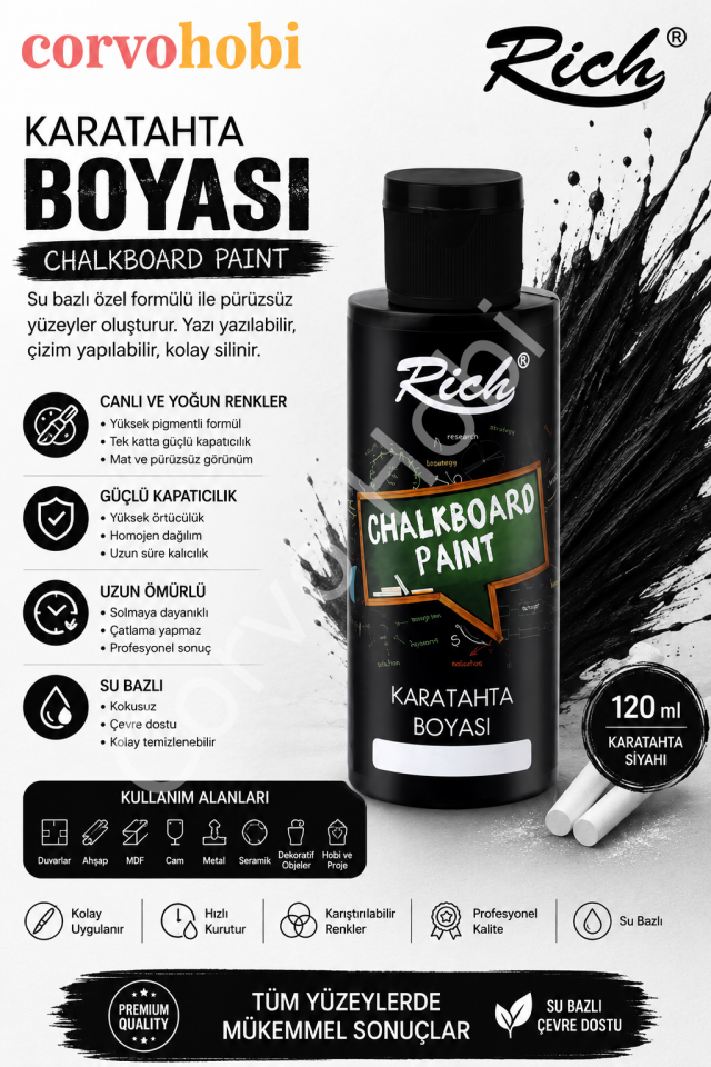 RİCH 120 CC KARA TAHTA BOYASI