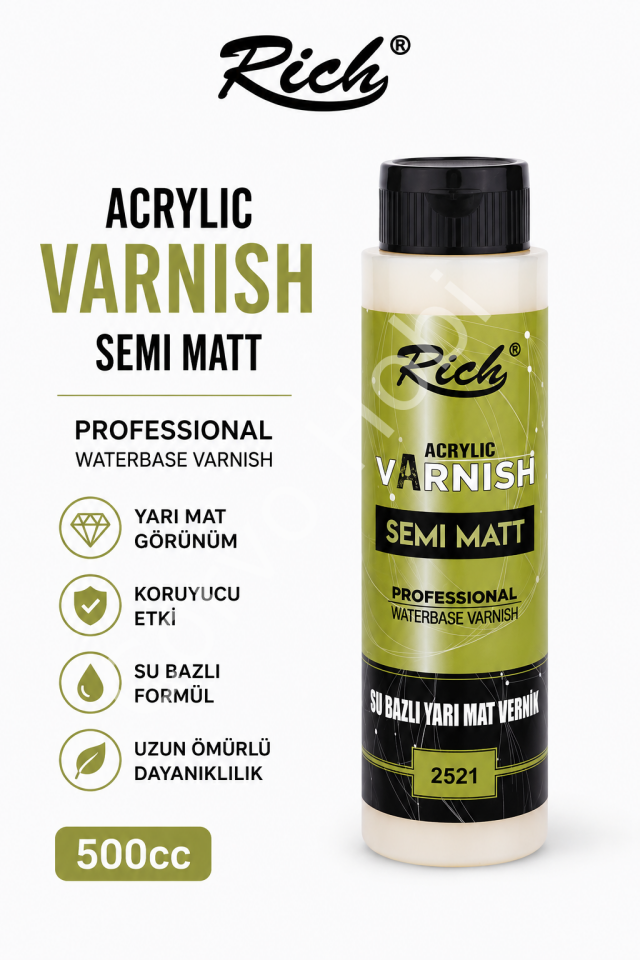 RİCH 500CC SU BAZLI YARI MAT VERNİK