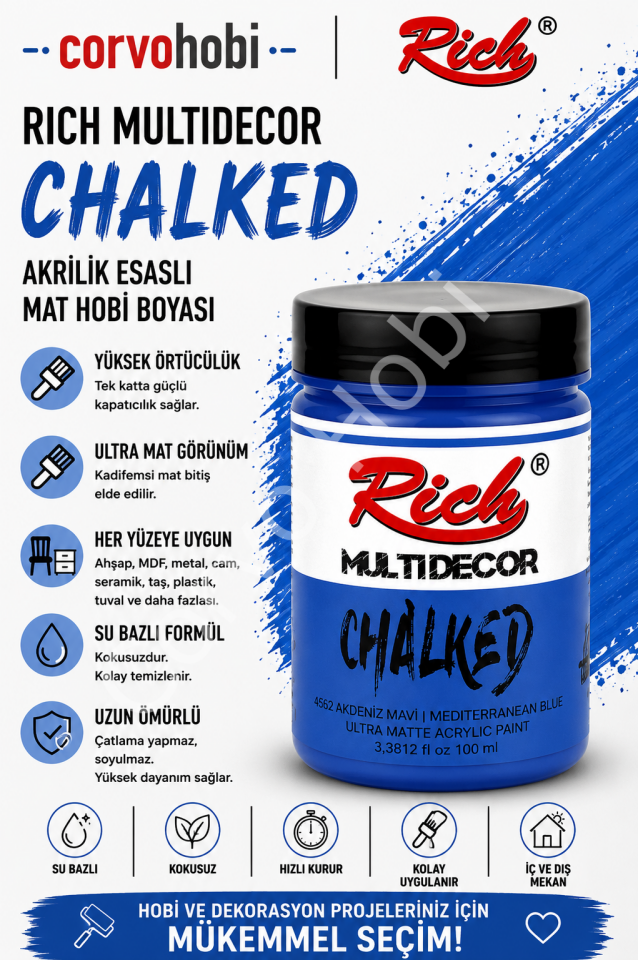 RİCH CHALKED MULTI SURFACE 100 ML AKDENİZ MAVİ