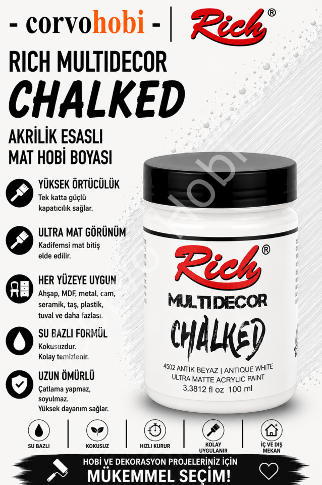 RİCH CHALKED MULTI SURFACE 100 ML ANTİK BEYAZ