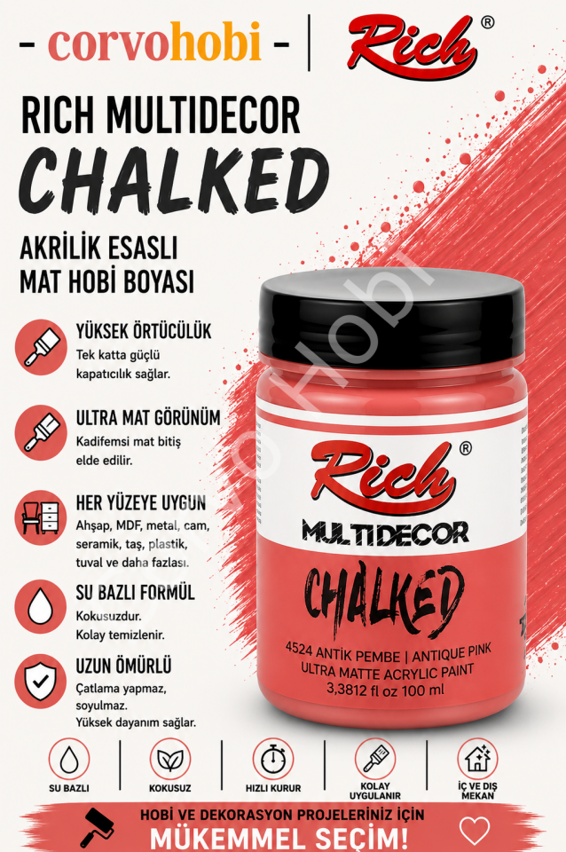 RİCH CHALKED MULTI SURFACE 100 ML ANTİK PEMBE