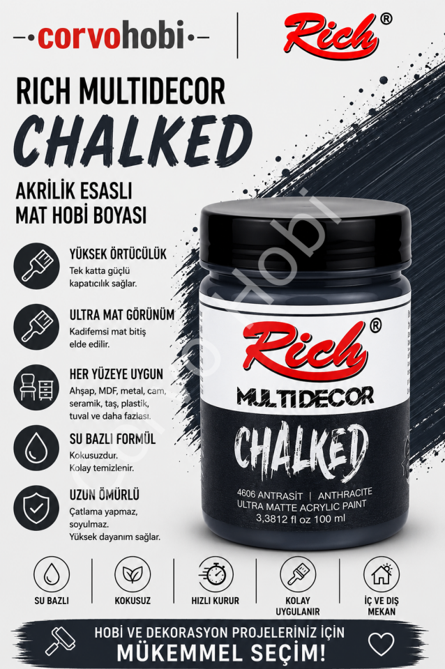 RİCH CHALKED MULTI SURFACE 100 ML ANTRASİT