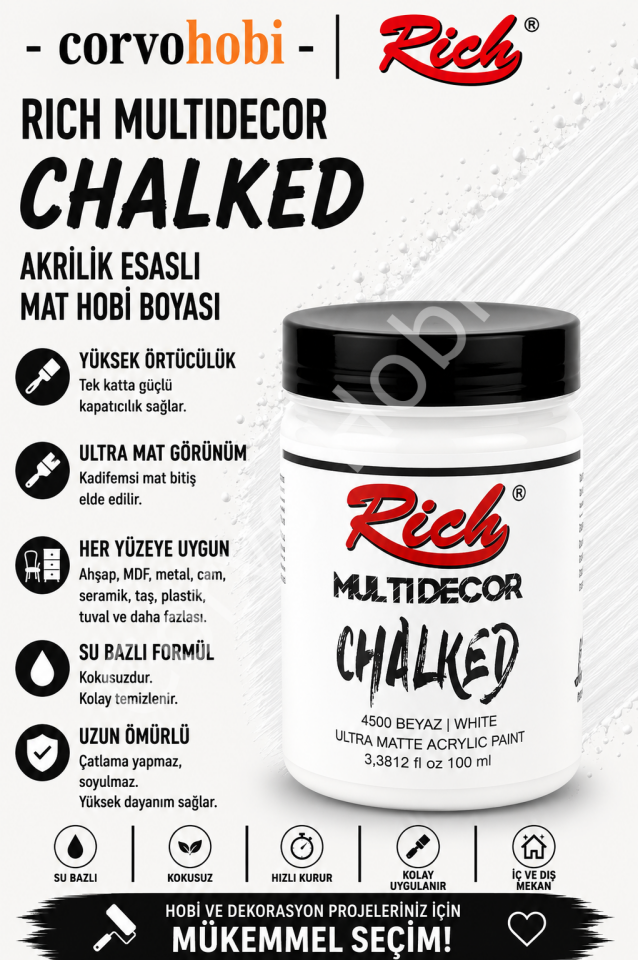 RİCH CHALKED MULTI SURFACE 100 ML BEYAZ