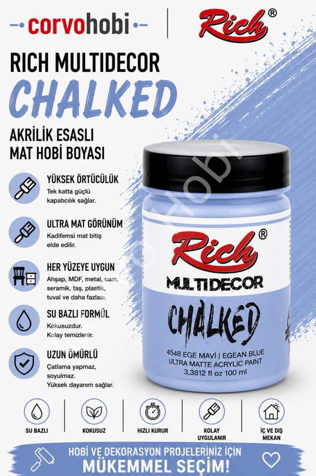 RİCH CHALKED MULTI SURFACE 100 ML EGE MAVİ
