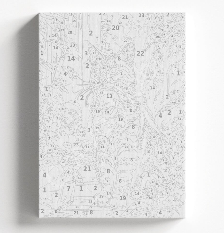 PAPATYALAR İÇİNDE KEDİ - SAYILARLA BOYAMA SETİ