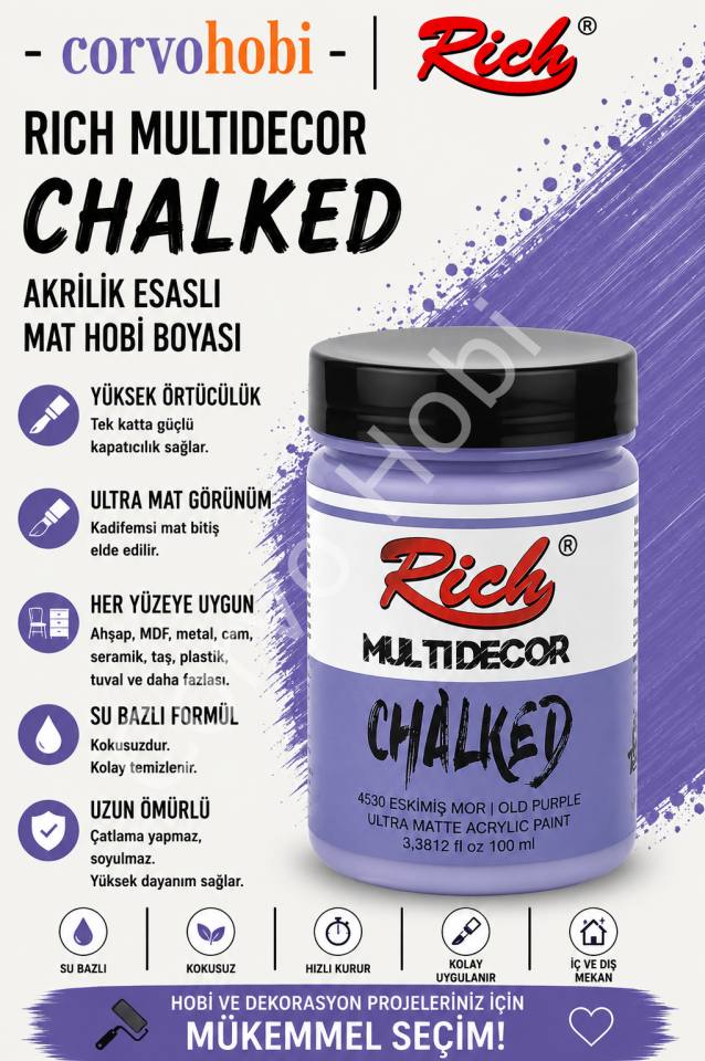 RİCH CHALKED MULTI SURFACE 100 ML ESKİMİŞ MOR