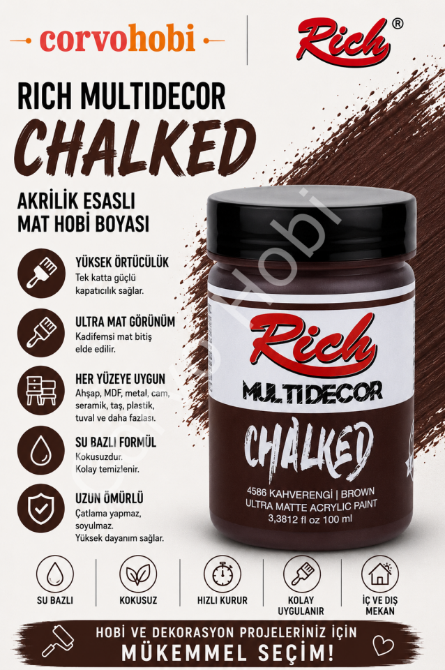 RİCH CHALKED MULTI SURFACE 100 ML KAHVERENGİ