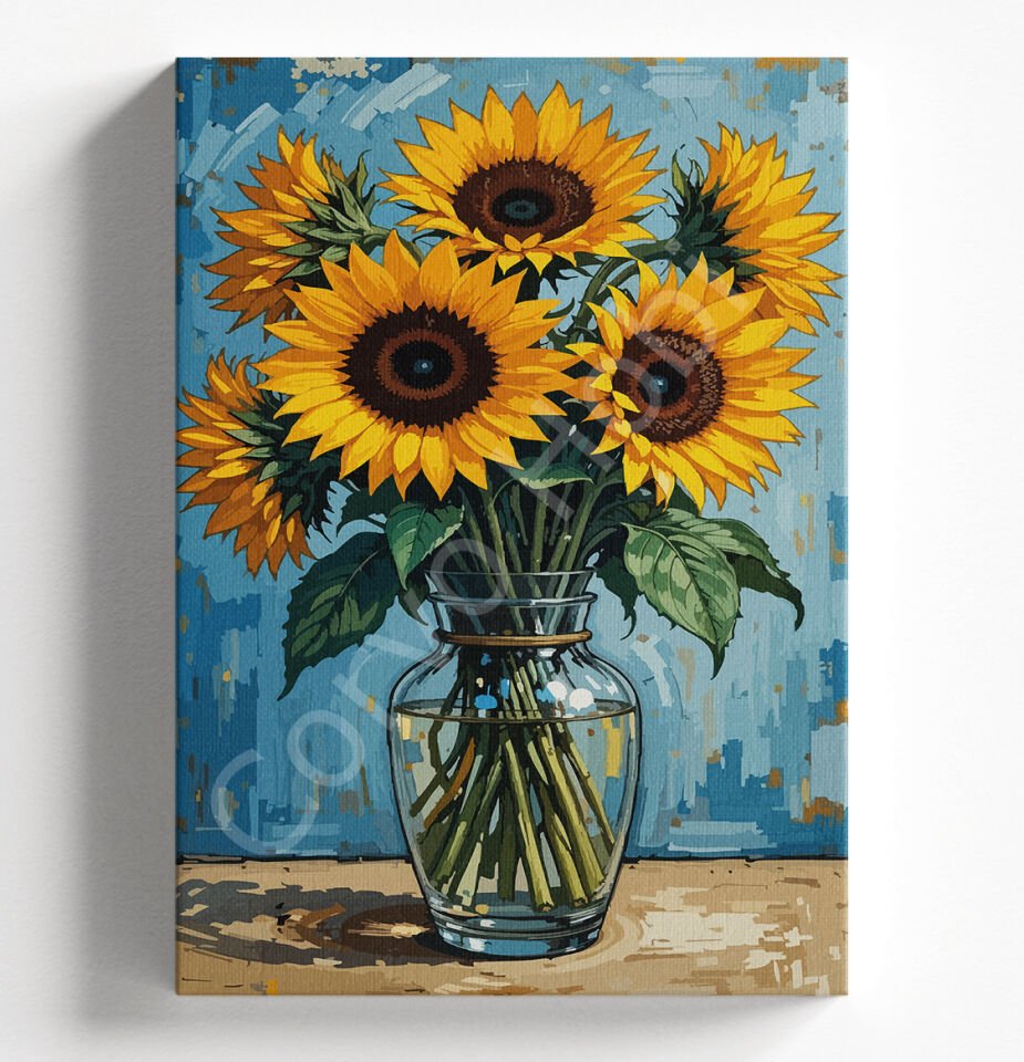 VAZODA AYÇİÇEĞİ - SAYILARLA BOYAMA SETİ