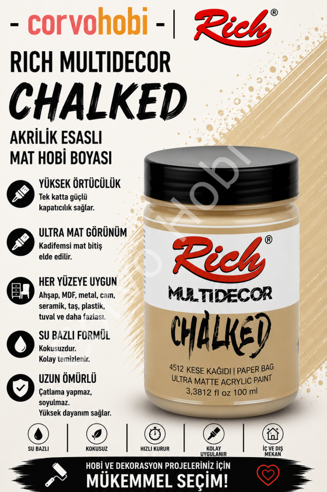 RİCH CHALKED MULTI SURFACE 100 ML KESE KAĞIDI