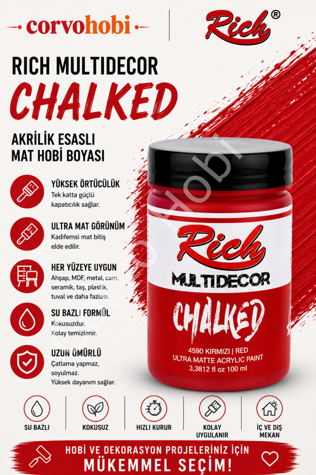 RİCH CHALKED MULTI SURFACE 100 ML KIRMIZI