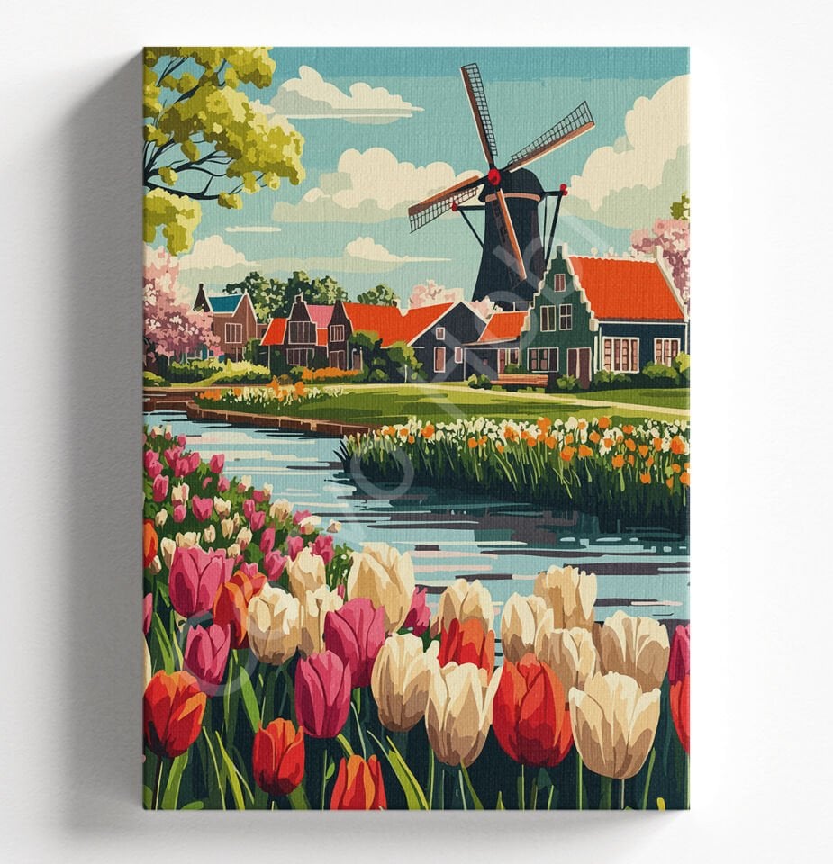 YEL DEĞİRMENİ LALELER - SAYILARLA BOYAMA SETİ