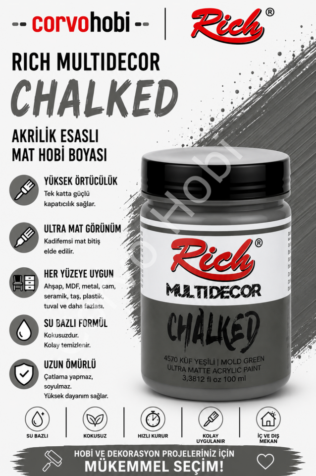 RİCH CHALKED MULTI SURFACE 100 ML KÜF YEŞİLİ