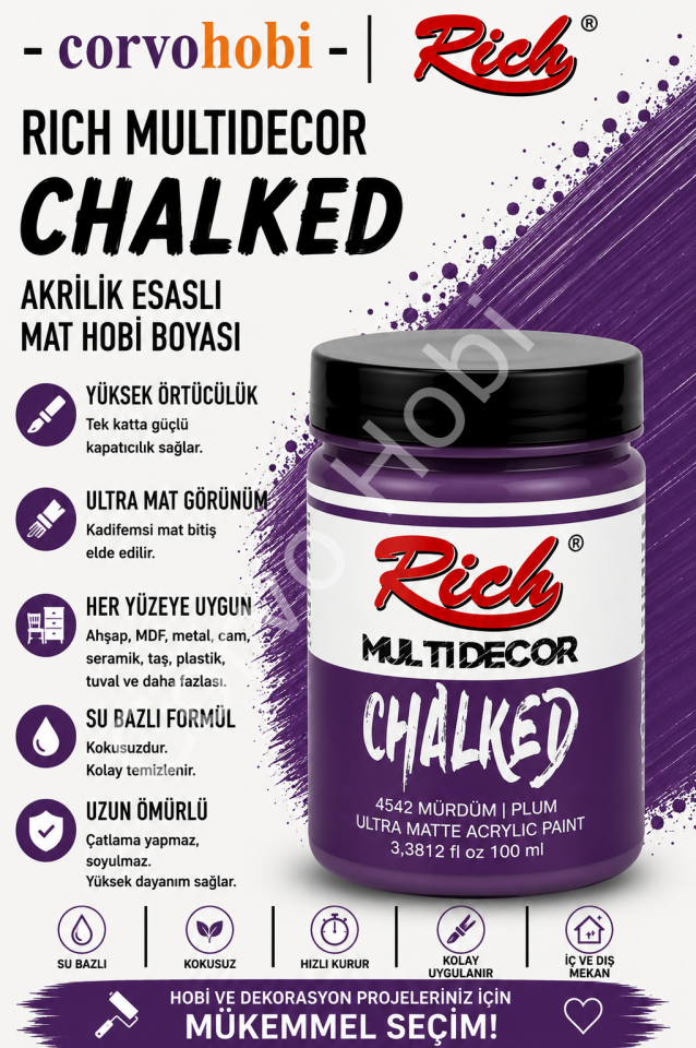 RİCH CHALKED MULTI SURFACE 100 ML MÜRDÜM