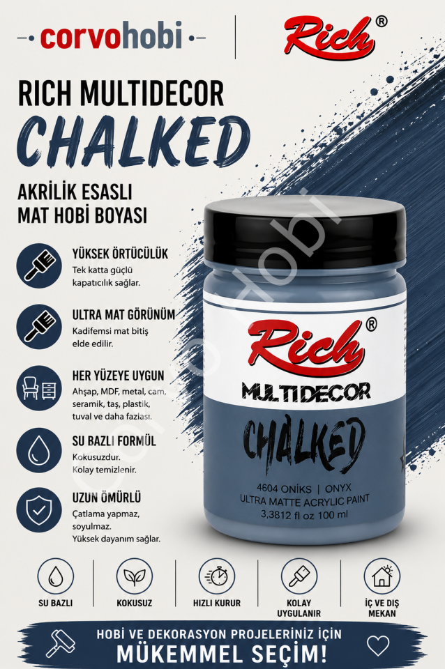 RİCH CHALKED MULTI SURFACE 100 ML ONYX
