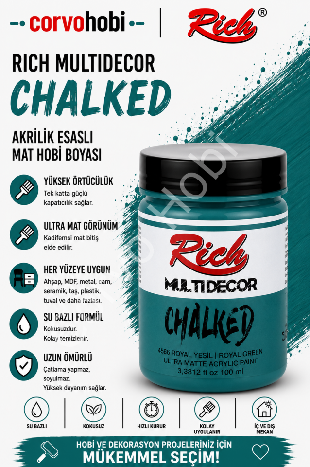 RİCH CHALKED MULTI SURFACE 100 ML ROYAL GREEN