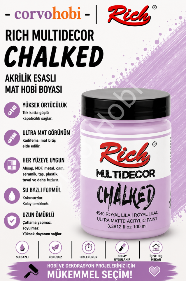 RİCH CHALKED MULTI SURFACE 100 ML ROYAL LİLA