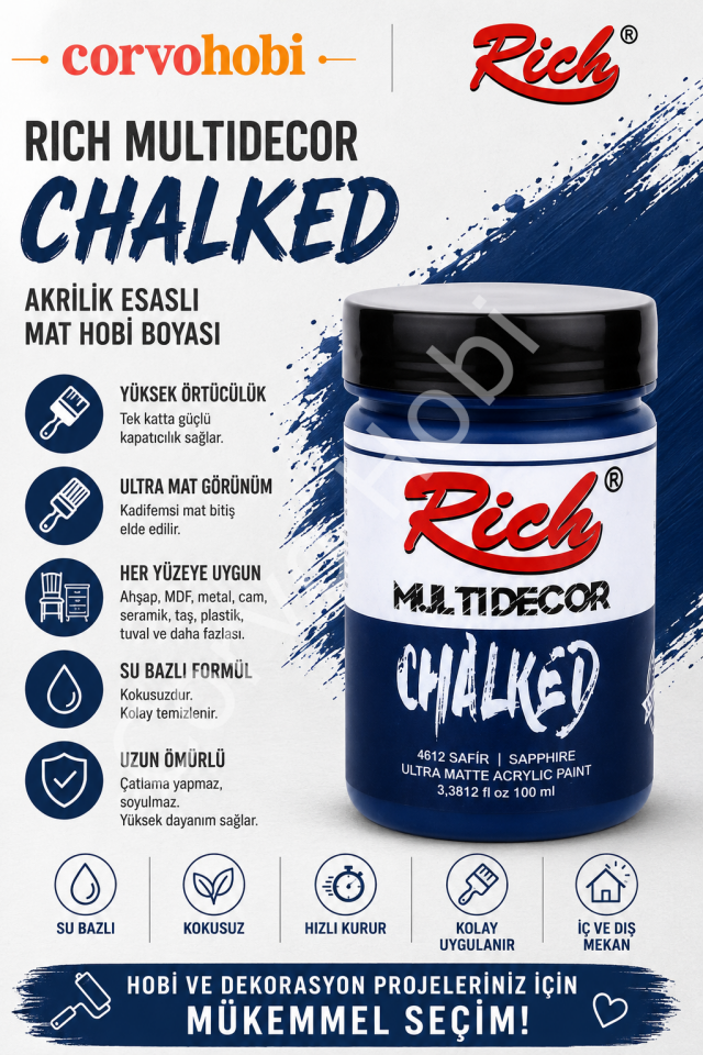 RİCH CHALKED MULTI SURFACE 100 ML SAFİR