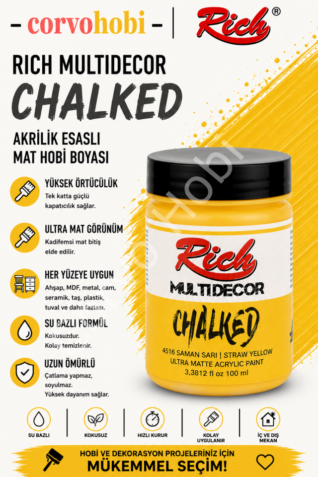 RİCH CHALKED MULTI SURFACE 100 ML SAMAN SARI