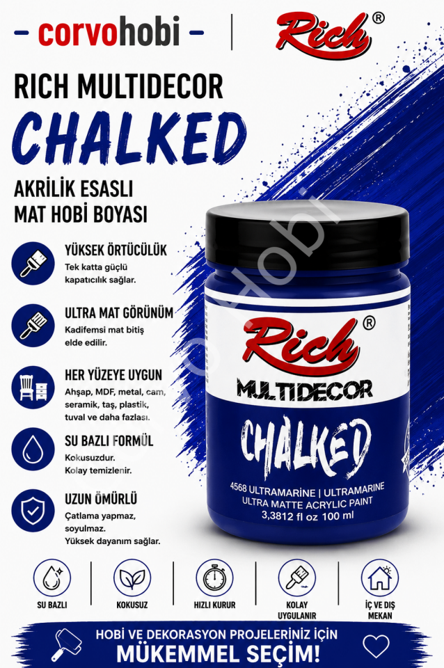 RİCH CHALKED MULTI SURFACE 100 ML ULTRAMARİN