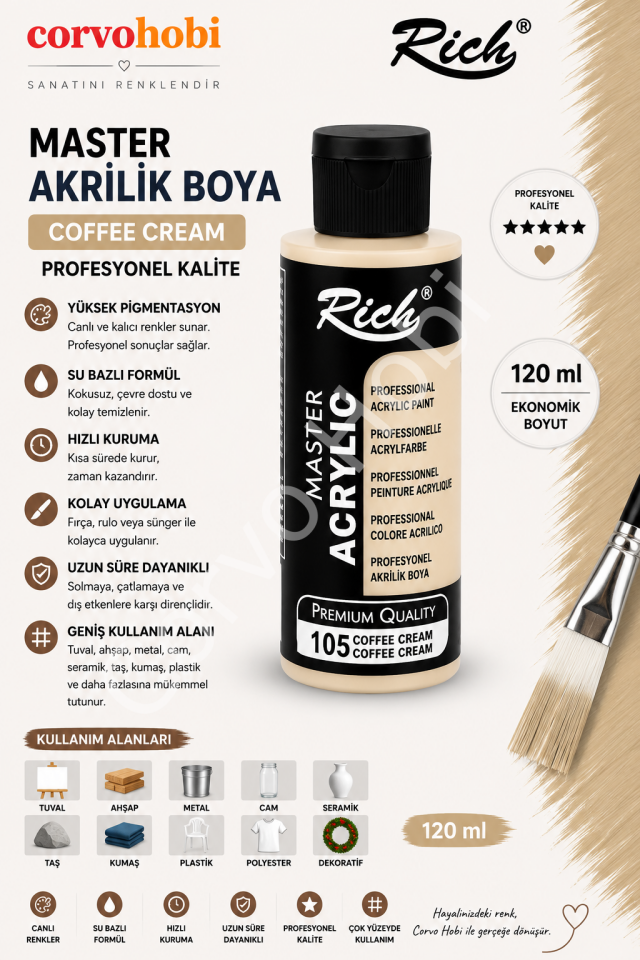 RİCH MASTER 120 CC COFFY CREAM