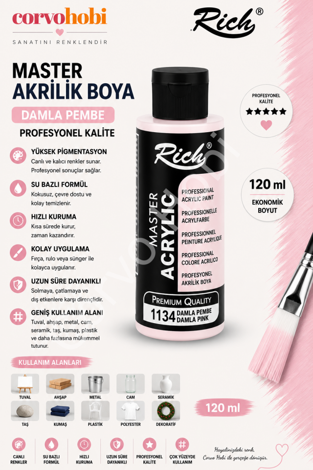 RİCH MASTER 120 CC DAMLA PEMBE