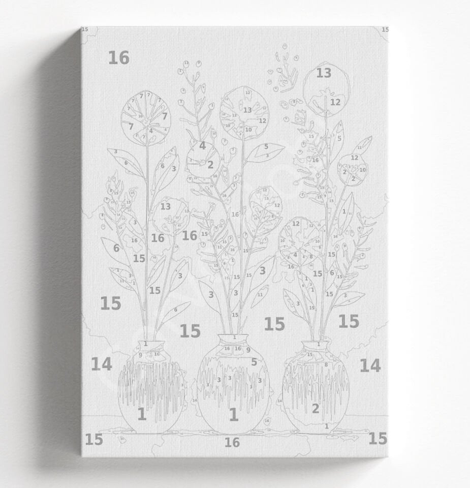 3 LÜ VAZO - SAYILARLA BOYAMA SETİ