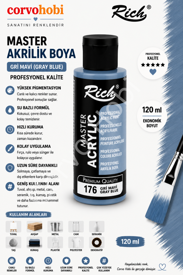 RİCH MASTER 120 CC GRİ MAVİ