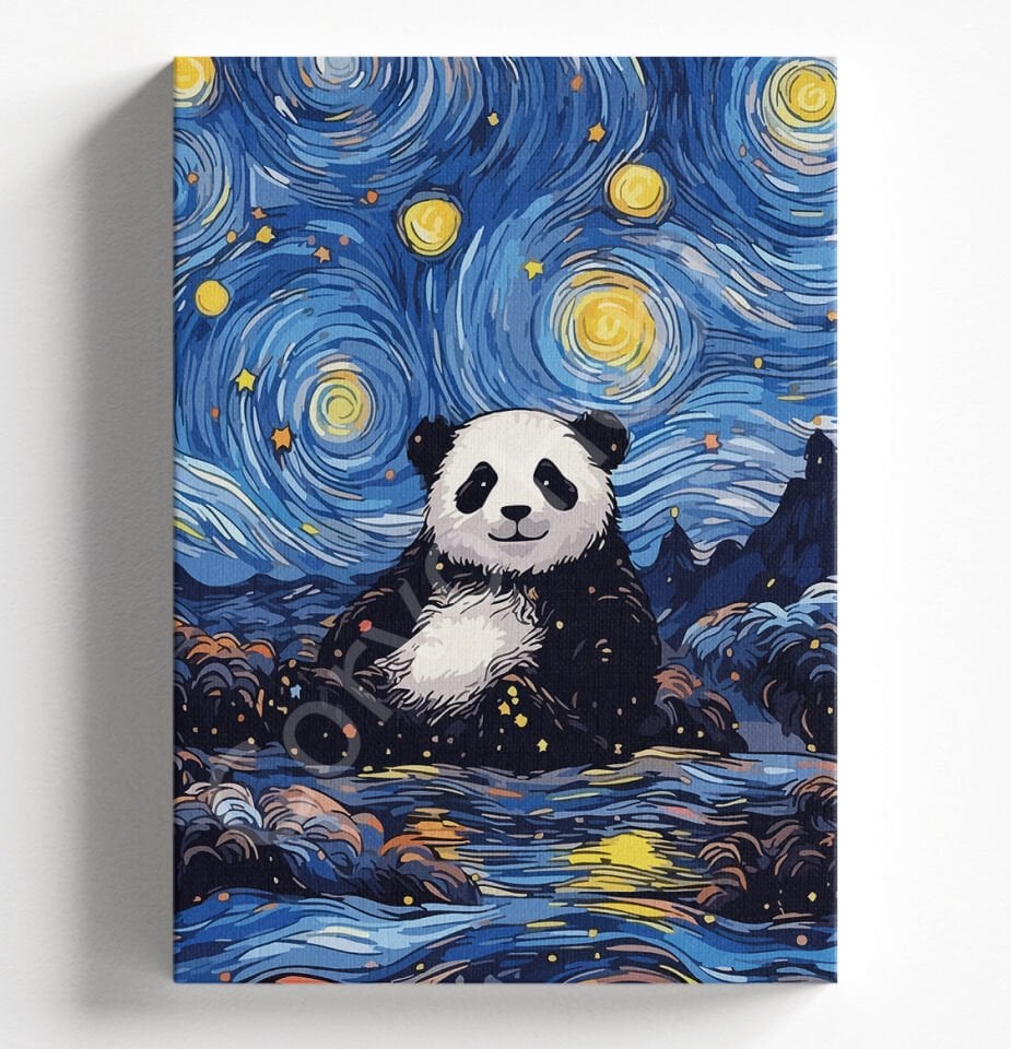 YILDIZLI PANDA - SAYILARLA BOYAMA SETİ