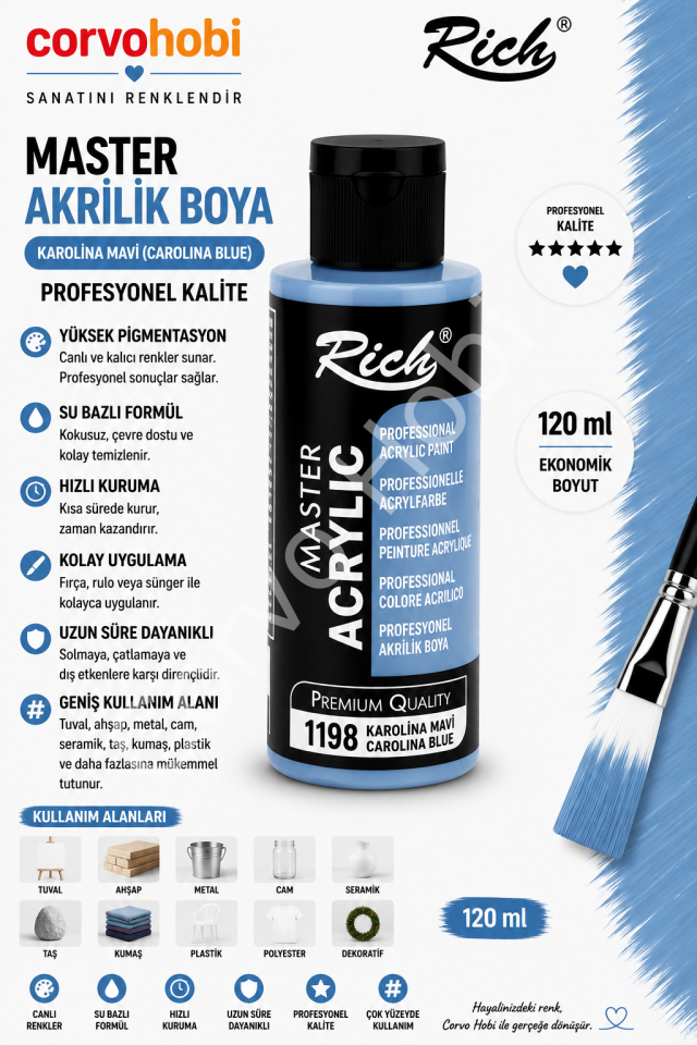 RİCH MASTER 120 CC KAROLİNA MAVİ
