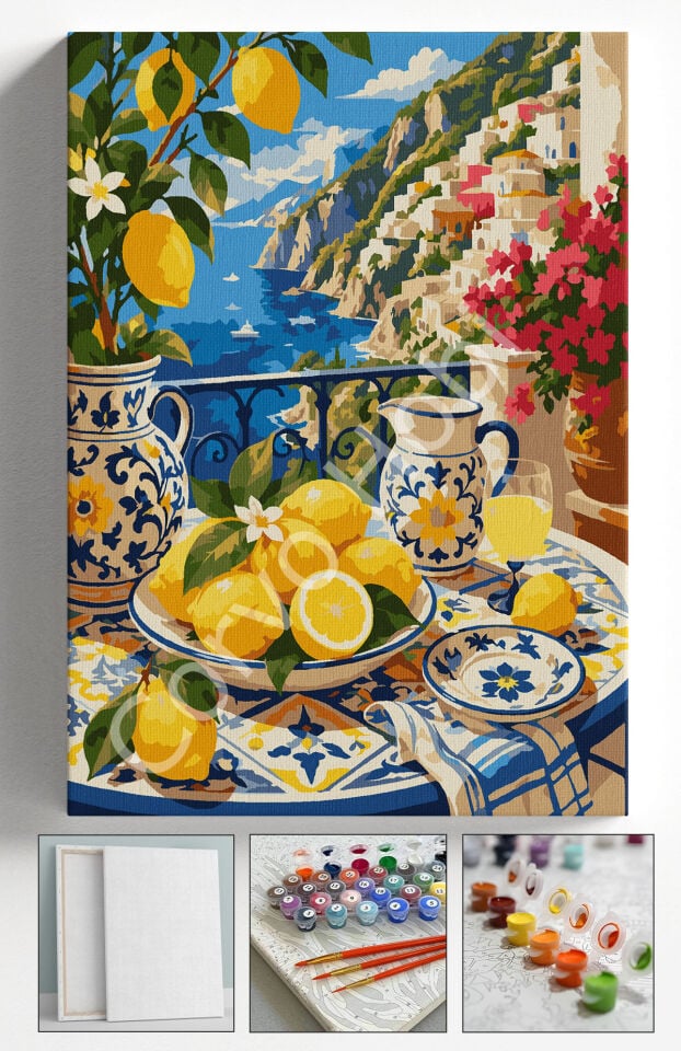 MANZARA LİMON AĞACI  - SAYILARLA BOYAMA SETİ