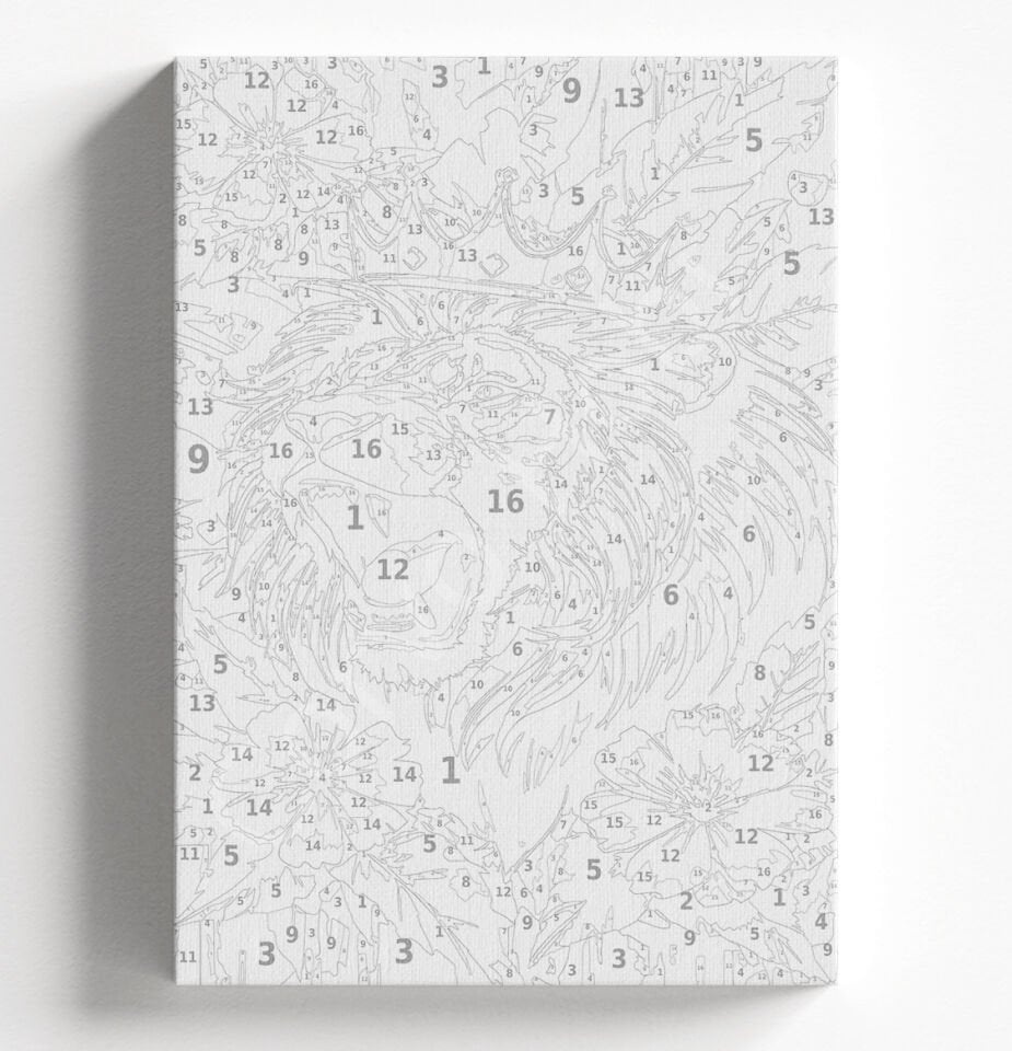 ÇİÇEKLİ ASLAN - SAYILARLA BOYAMA SETİ