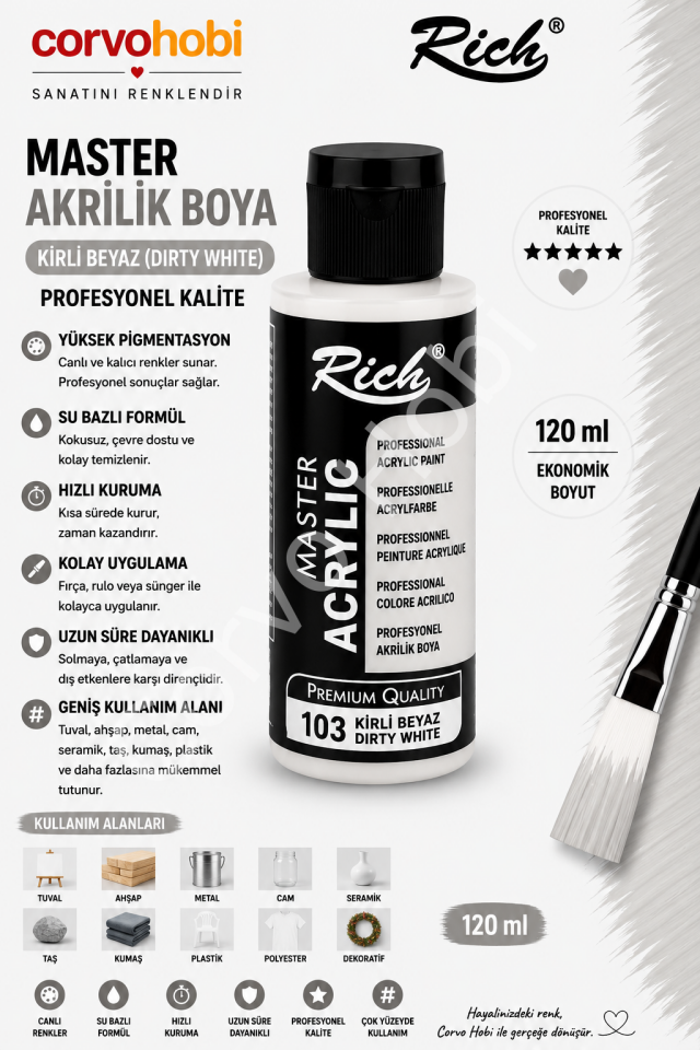 RİCH MASTER 120 CC KİRLİ BEYAZ