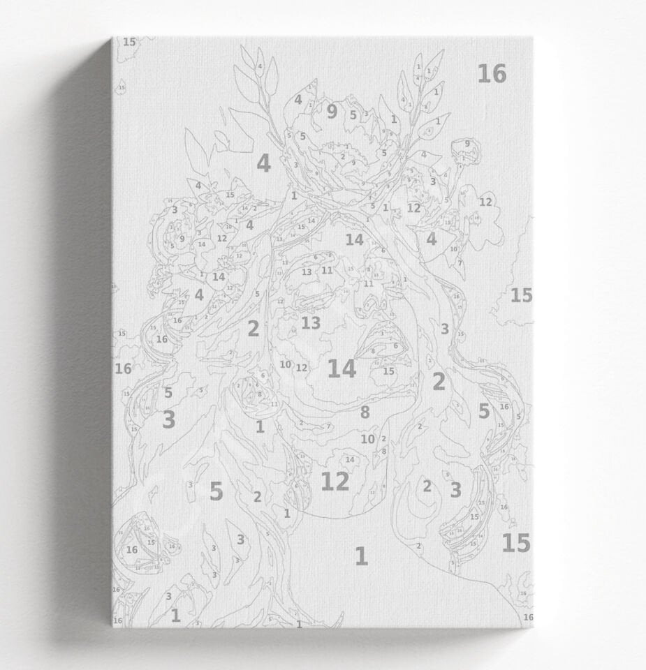 ÇİÇEK KIRMIZI KADIN - SAYILARLA BOYAMA SETİ