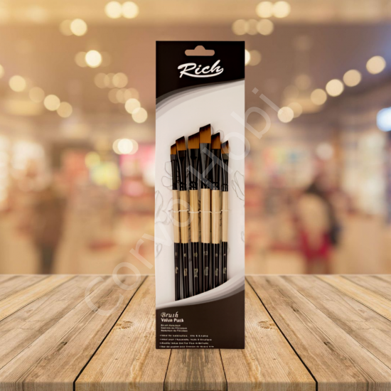 RİCH SET 4 YENİ SERİ YAN KESİK 6'LI FIRÇA SETİ