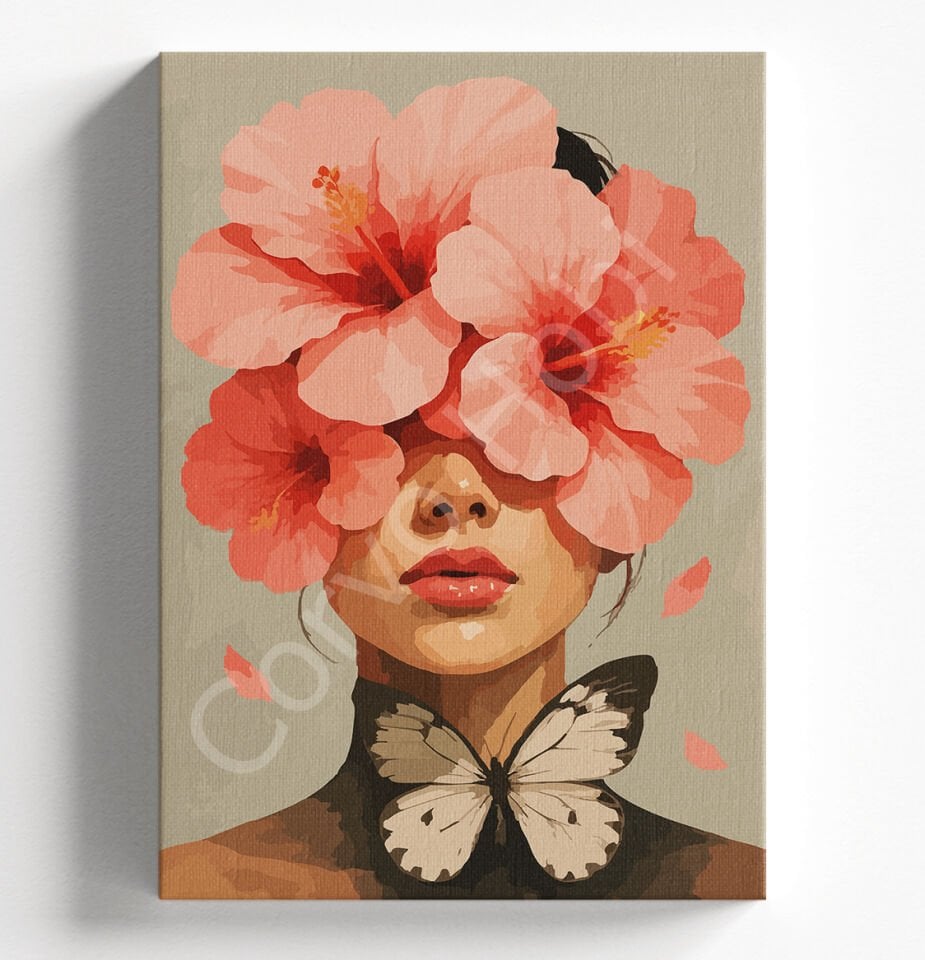 KELEBEK KADIN - SAYILARLA BOYAMA SETİ