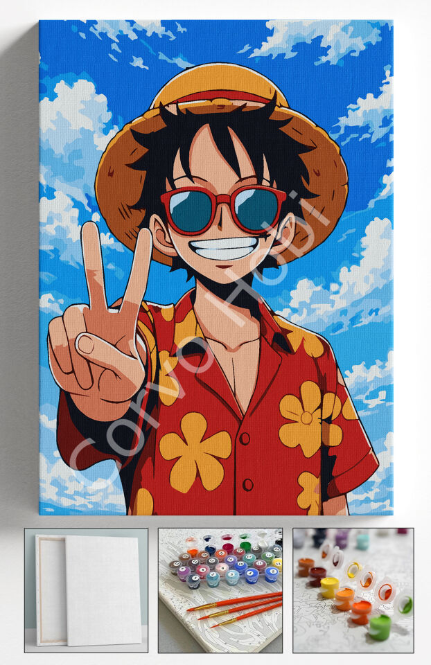 ONE PIECE ŞAPKA - SAYILARLA BOYAMA SETİ
