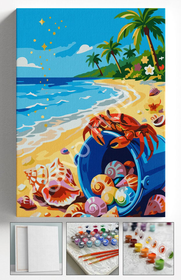 SAHİLDE Kİ YENGEÇ - SAYILARLA BOYAMA SETİ