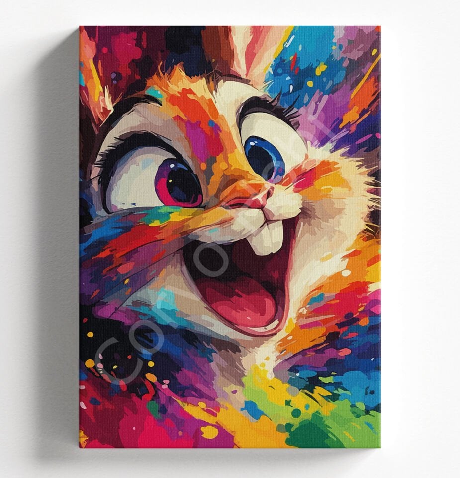 RENKLİ TAVŞAN - SAYILARLA BOYAMA SETİ