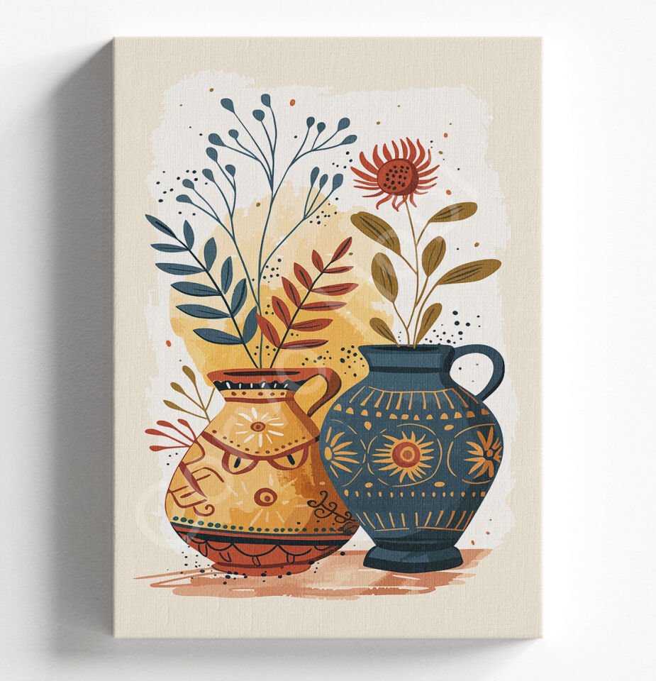 MOTİFLİ VAZO - SAYILARLA BOYAMA SETİ