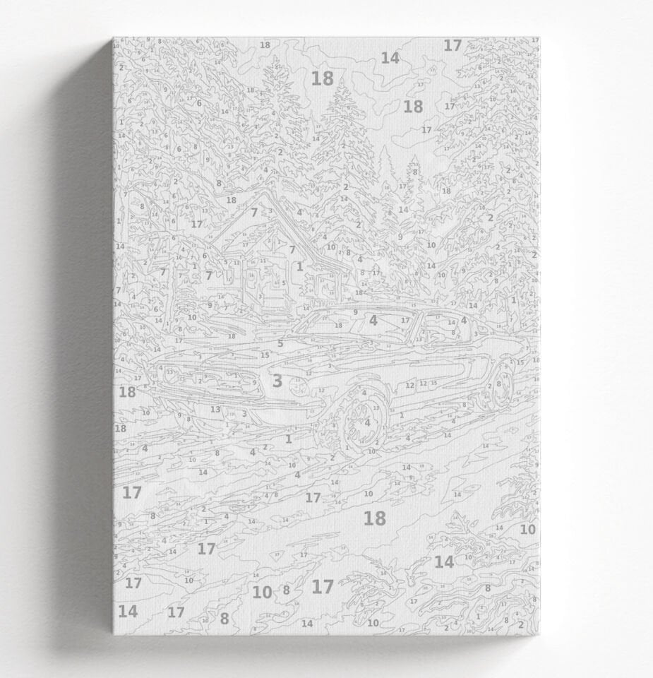 KIRMIZI ARABA KAR - SAYILARLA BOYAMA SETİ